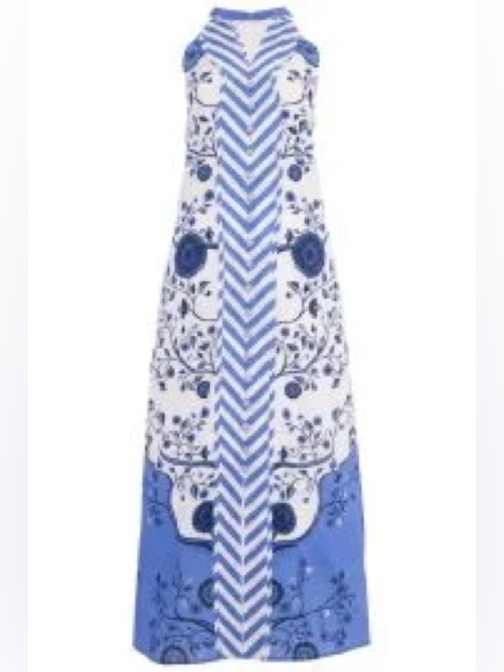 Anna Cate Georgina Dress in Royal Forest- Blue and White Printed Maxi Dress